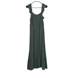 Jodifl Maxi Dress Olive Maxi Flounce Hem Cottage Core Coquette Milkmaid Fairy